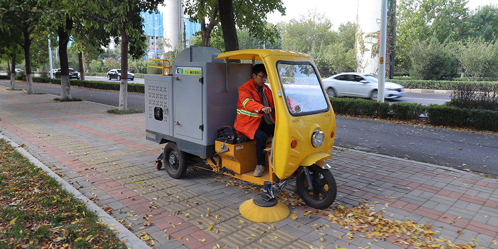 三轮树叶收集车